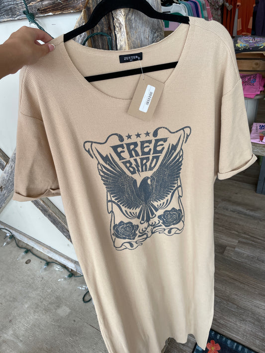 Free Bird Vintage Graphic Maxi - Taupe
