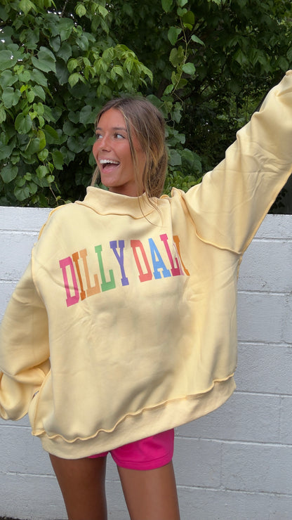 Dilly Dally Rainbow Reversible Sweatshirt