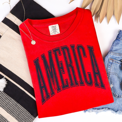 America Navy Ink Graphic Tee