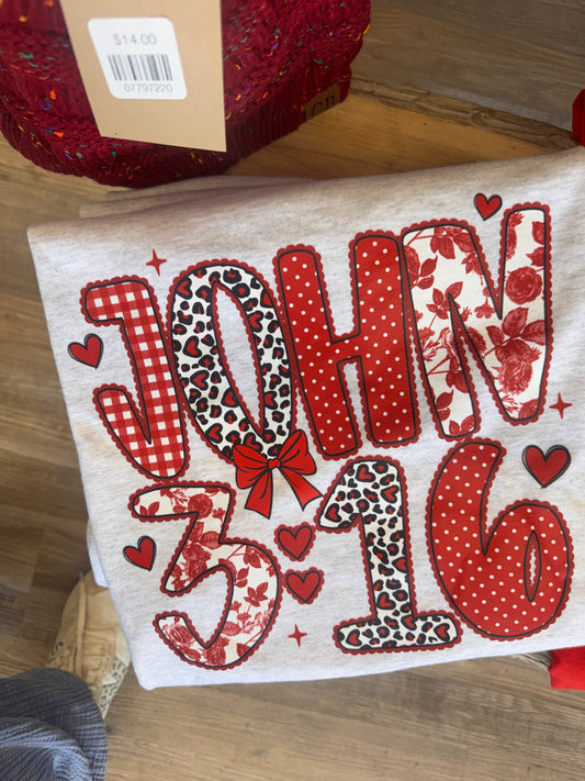 VDAY SALE - Short Sleeve John 3:16