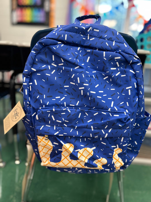 Ice Cream Drip Backpack- Blue
