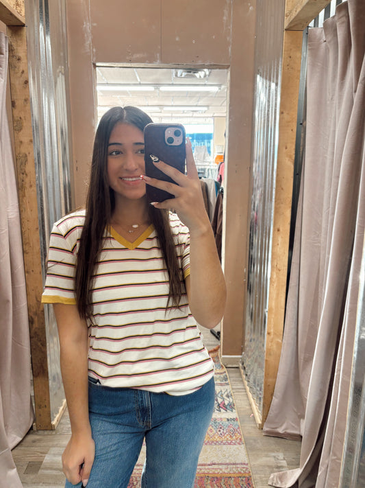 DB - Striped Short Sleeve Top