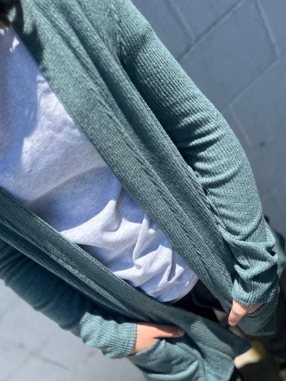 DOORBUSTER Cardigan - Ash Jade