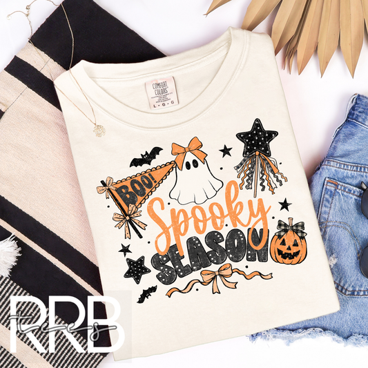 Spooky Season Orange Collage Graphic Tee