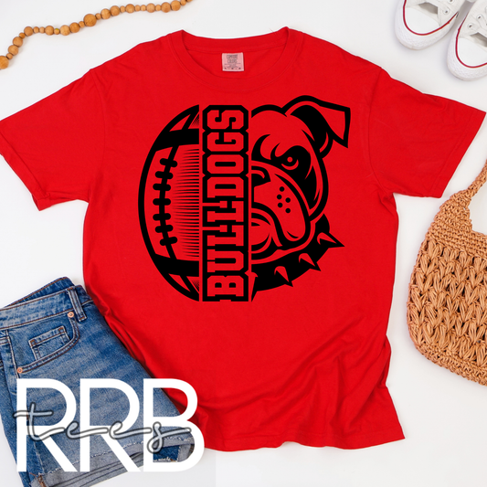 Half Bulldog Half Football Graphic Tee