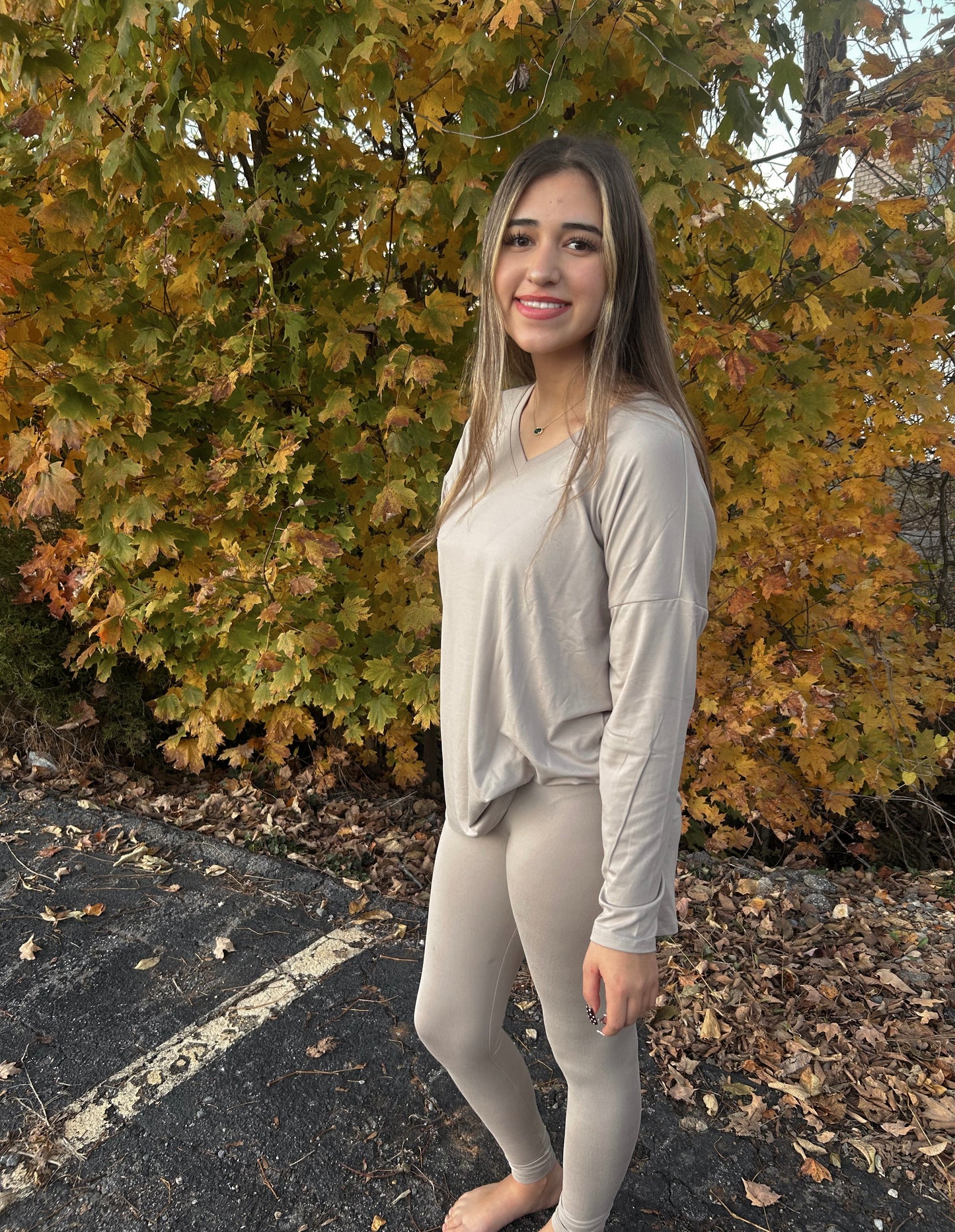 Simply Yours 2 Piece Legging Set - Ash Mocha