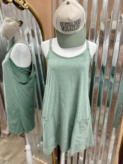 DOORBUSTER Mini Dress Romper - H DK Green