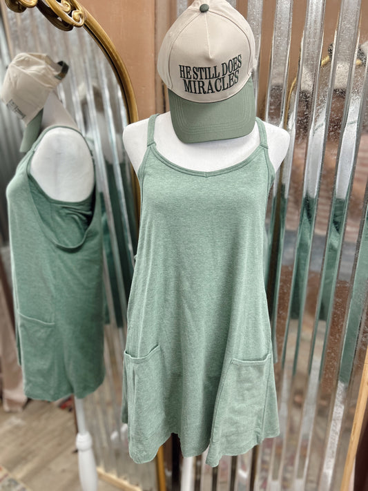 DOORBUSTER Mini Dress Romper - H DK Green