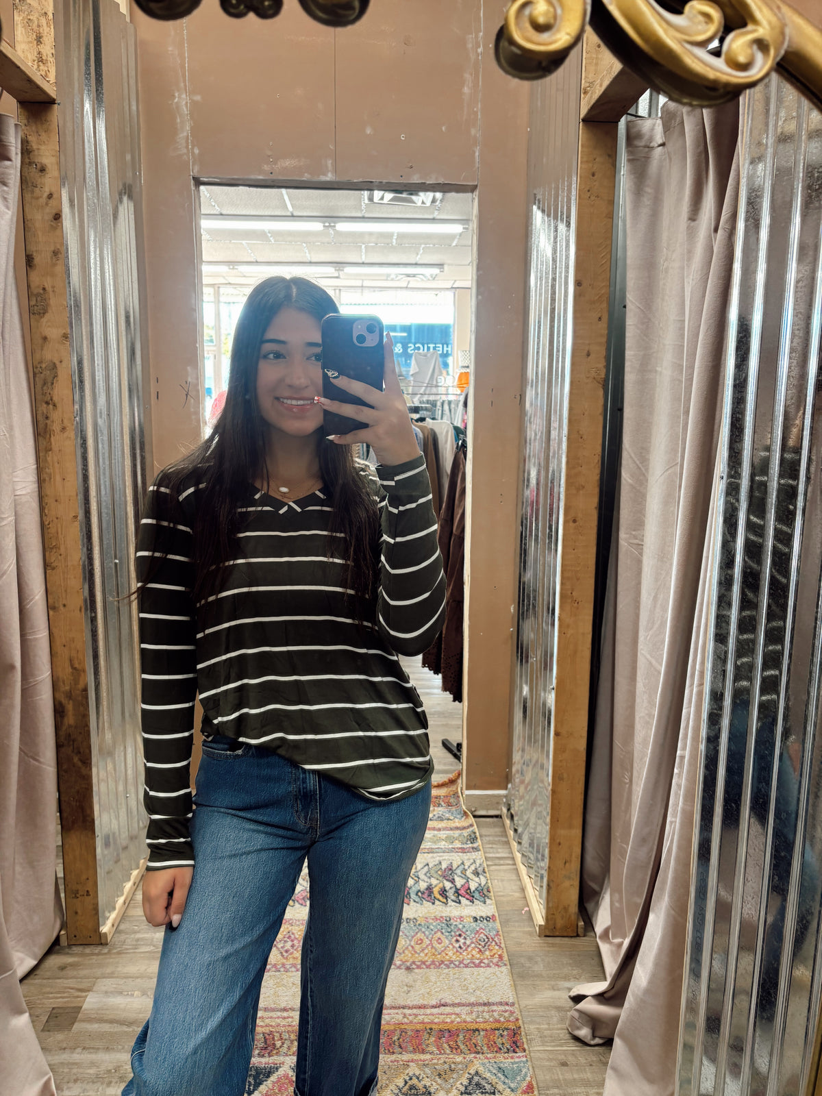 DB - Striped Long Sleeve Top Olive