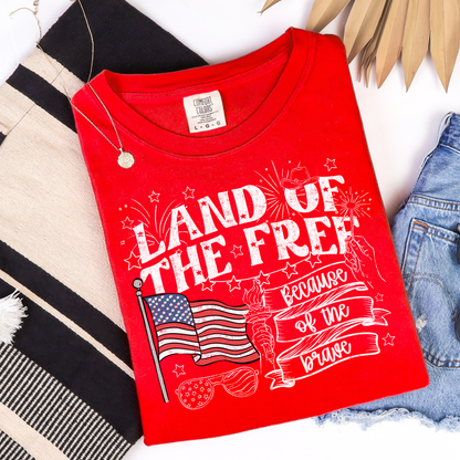 Land of the Free Flag Graphic Tee
