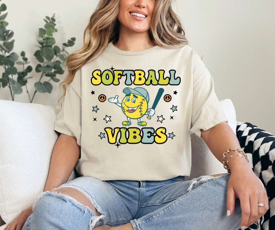 Softball Vibes Graphic Tee - Adult