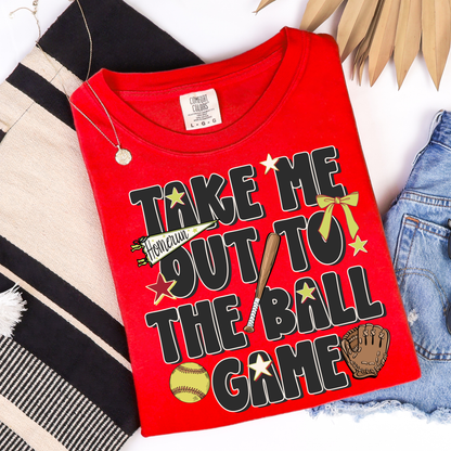 Take Me Out To The Ball Game Softball Graphic Tee
