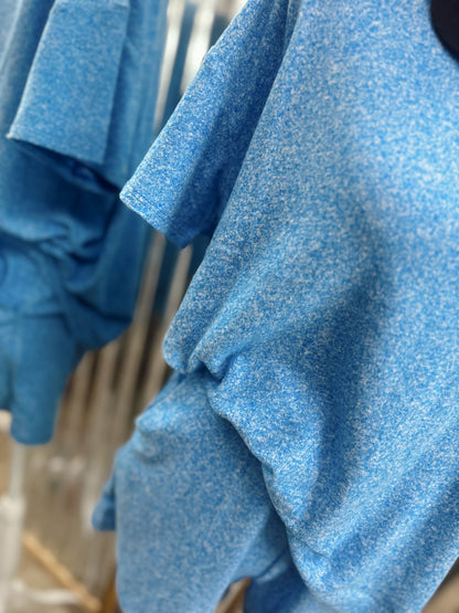 DOORBUSTER Melange Short Sleeve Set - Ocean Blue