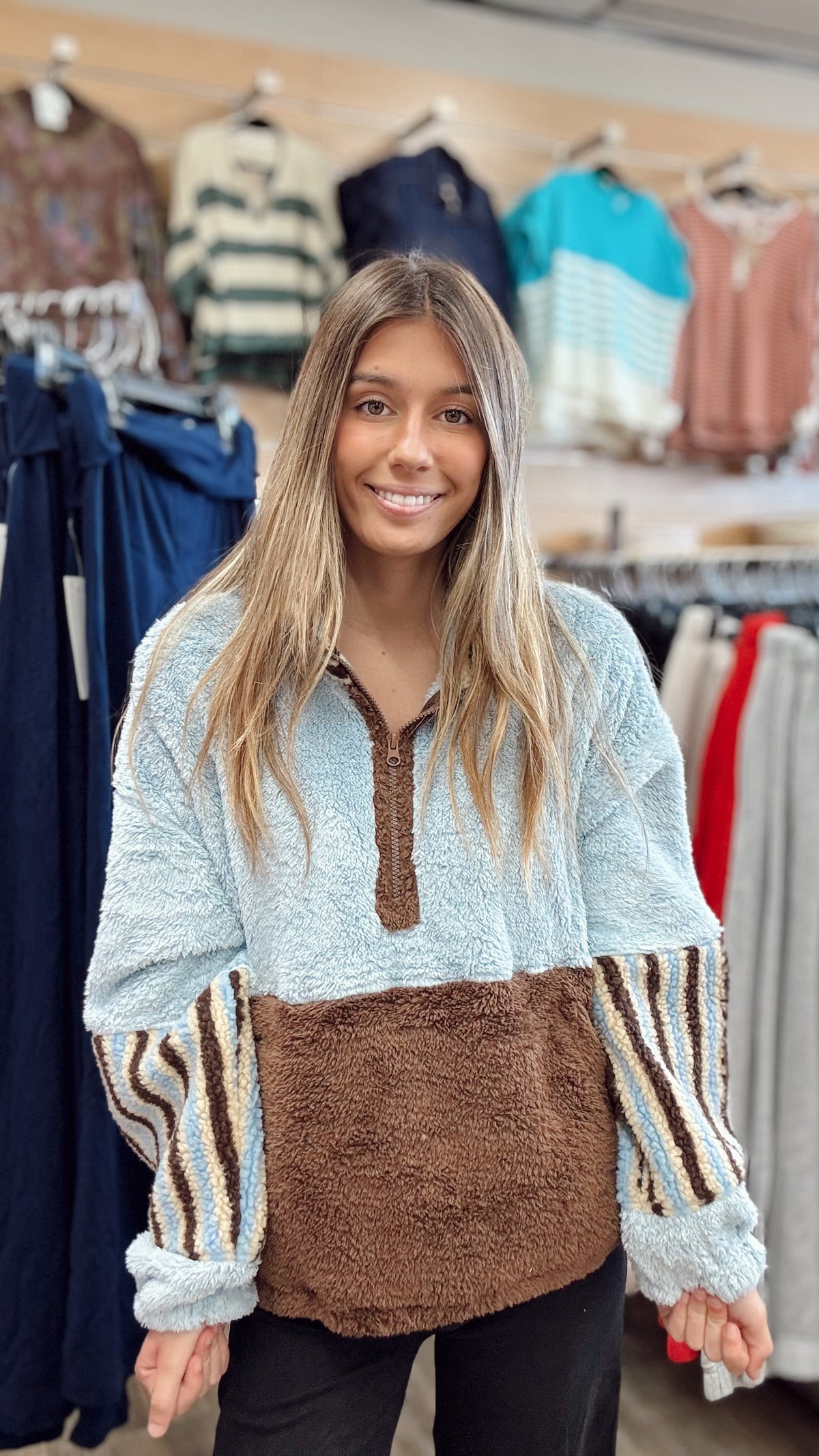 Cozy Little Thing Half-Zip Pullover - Blue