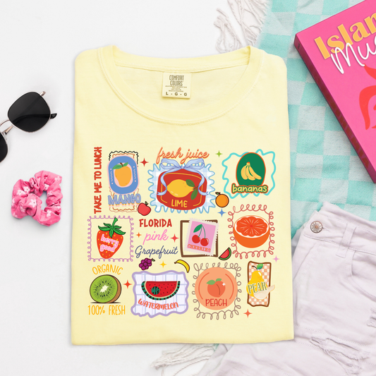 Florida Fruits Collage Graphic Tee