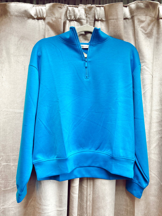 Scuba Half Zip Pullover Sweatshirt - Mint Sky