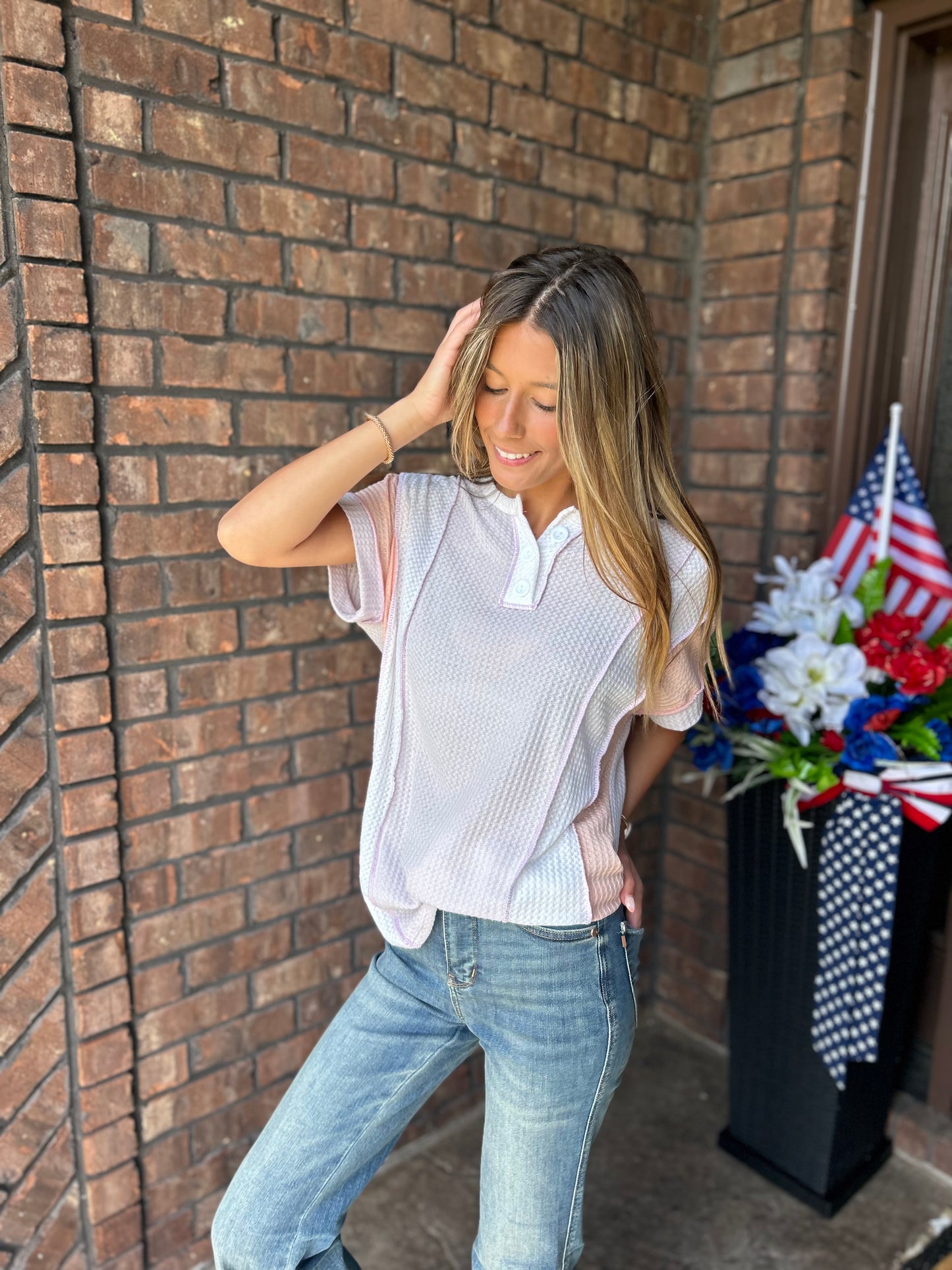 Even Better Colorblock Henley Top
