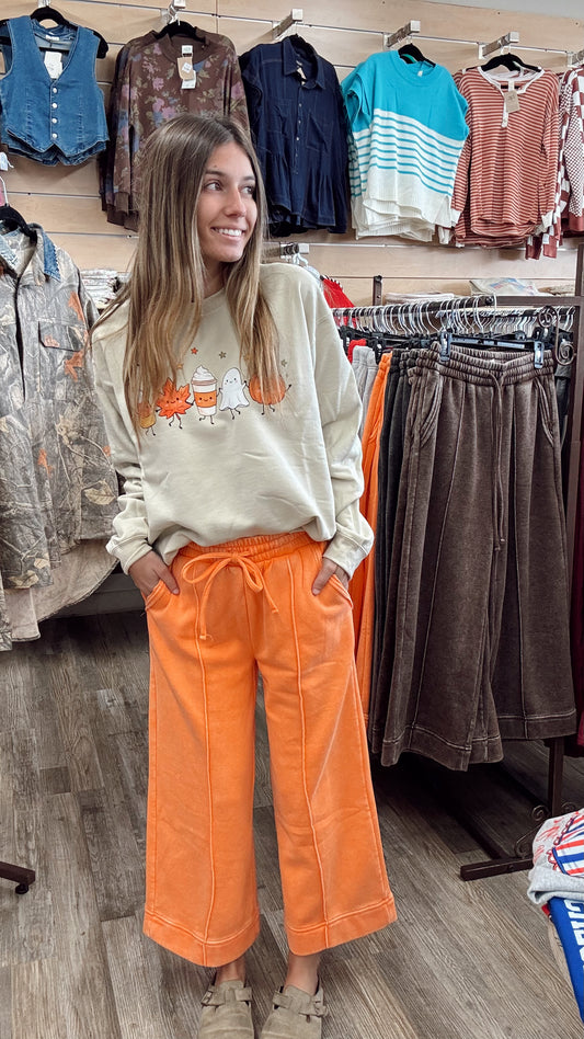 Laid Back Babe Barrel Pants - Orange