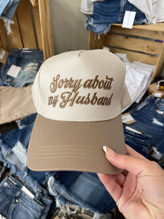 Sorry About My Husband Cap - Mocha