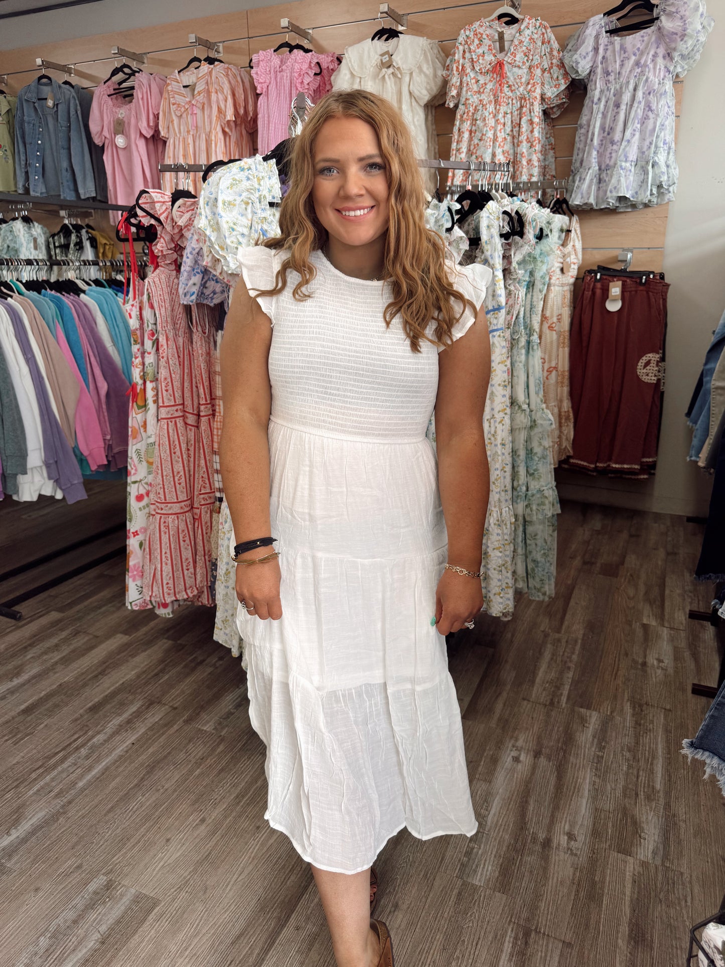 Hey Sugar  Midi Dress - Off White