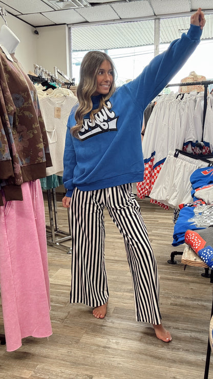 Gameday Striped Pants - Black