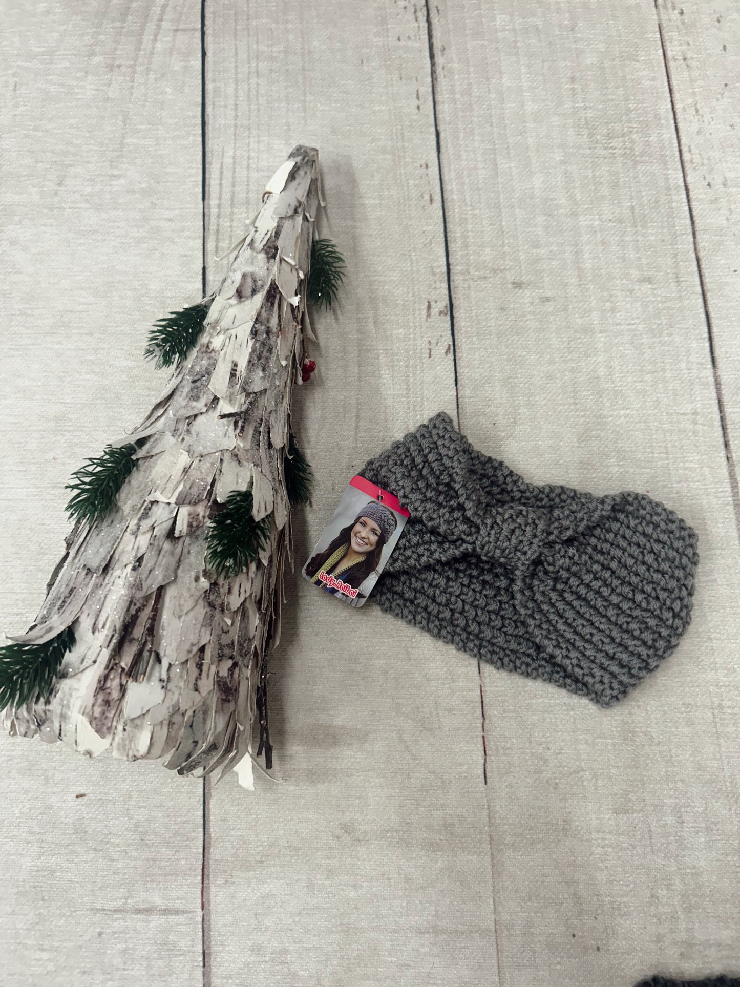 Crochet Headband - Light Grey