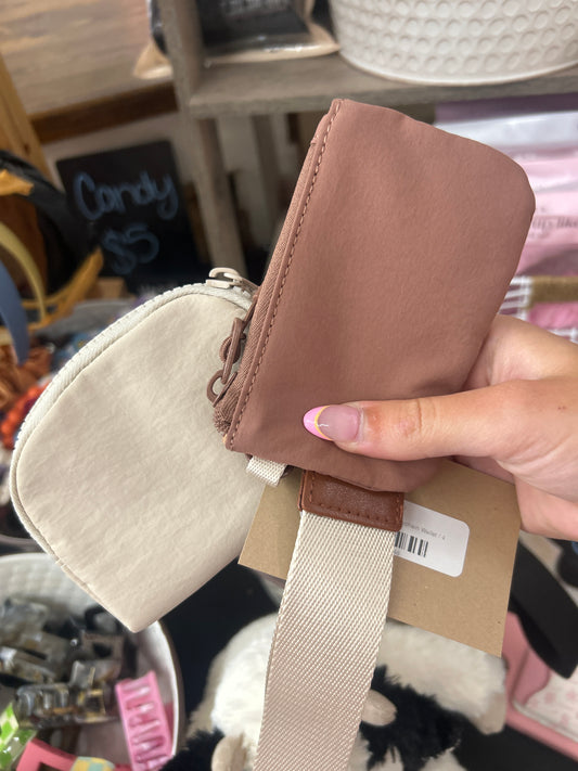 Dual Pouch Wristlet Keychain Wallet