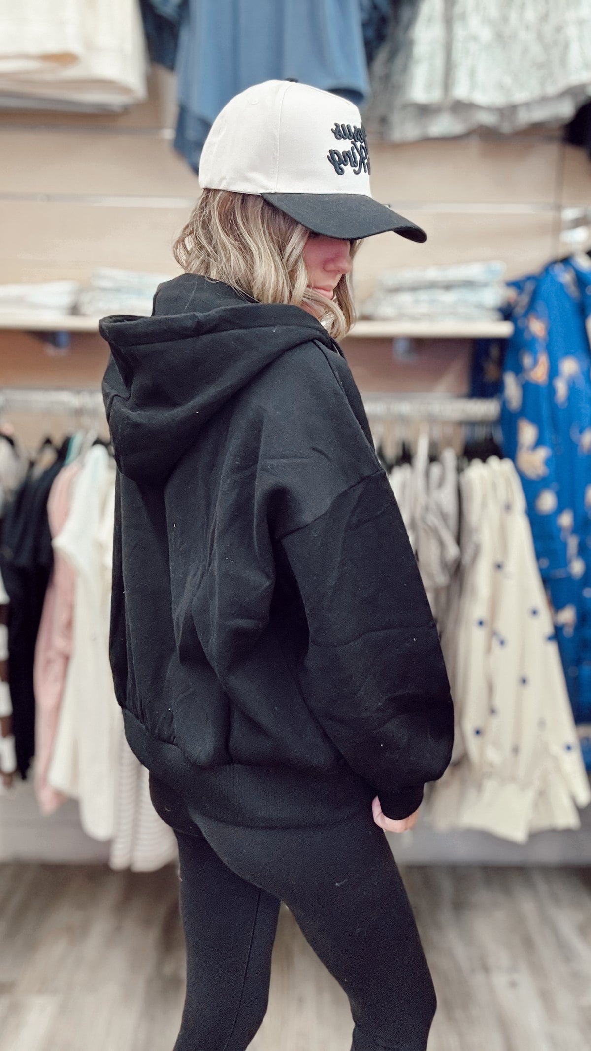 Happy & Cozy Zip Up Jacket - Black