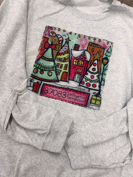 Christmas Town Sublimation Graphic Tee (Custom City)