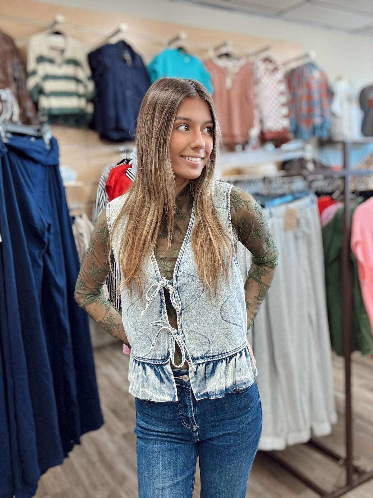Day Dream Lace Top - DK Olive