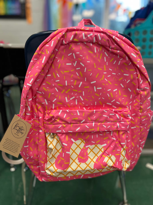 Ice Cream Drip Backpack- Pink