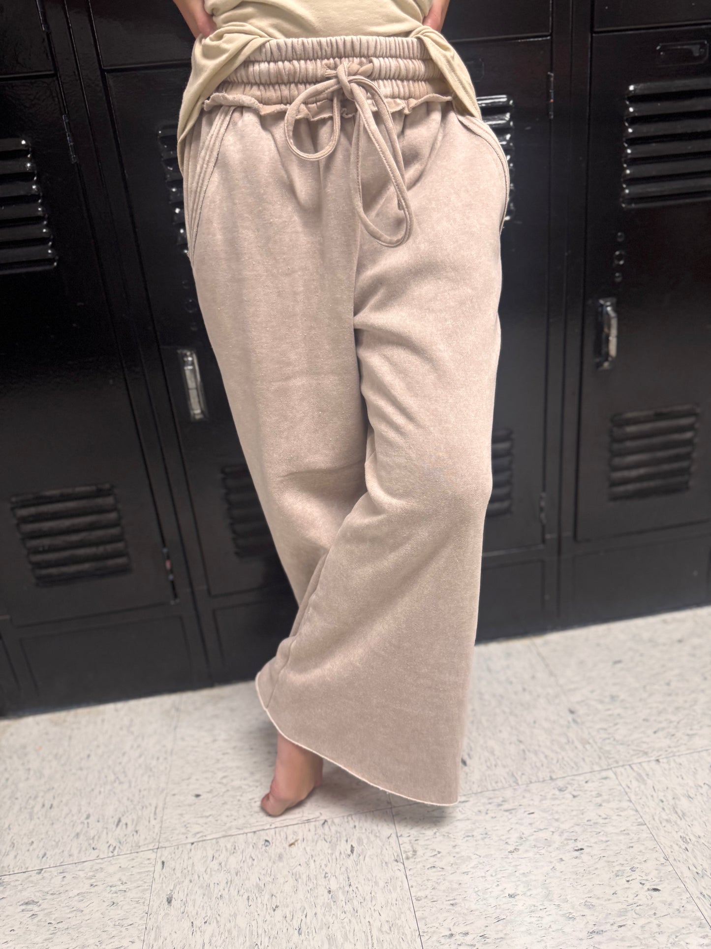 DOORBUSTER Acid Wash Flare Pants - Ash Mocha