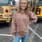 The Best Feeling Acid Wash Sweatshirt - Brown
