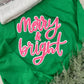 Merry & Bright Green Chenille Sweatshirt