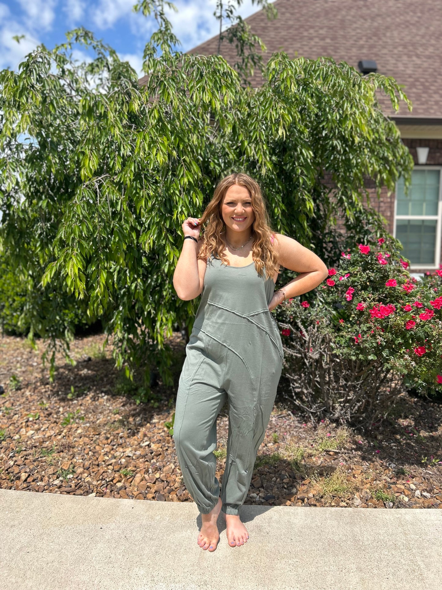 No Doubt Jumpsuit - Olive