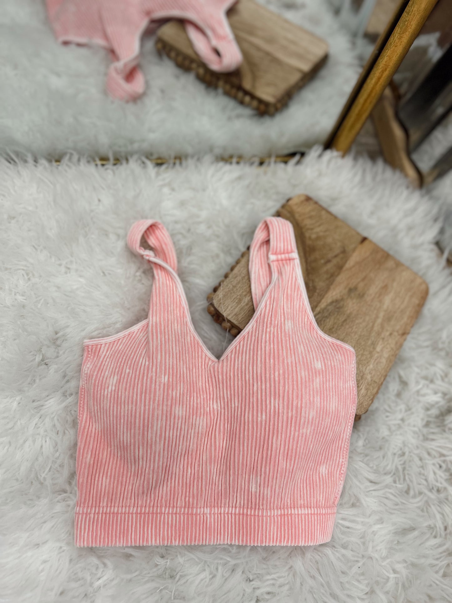 DOORBUSTER Ribbed Bralette - Dusty Pink