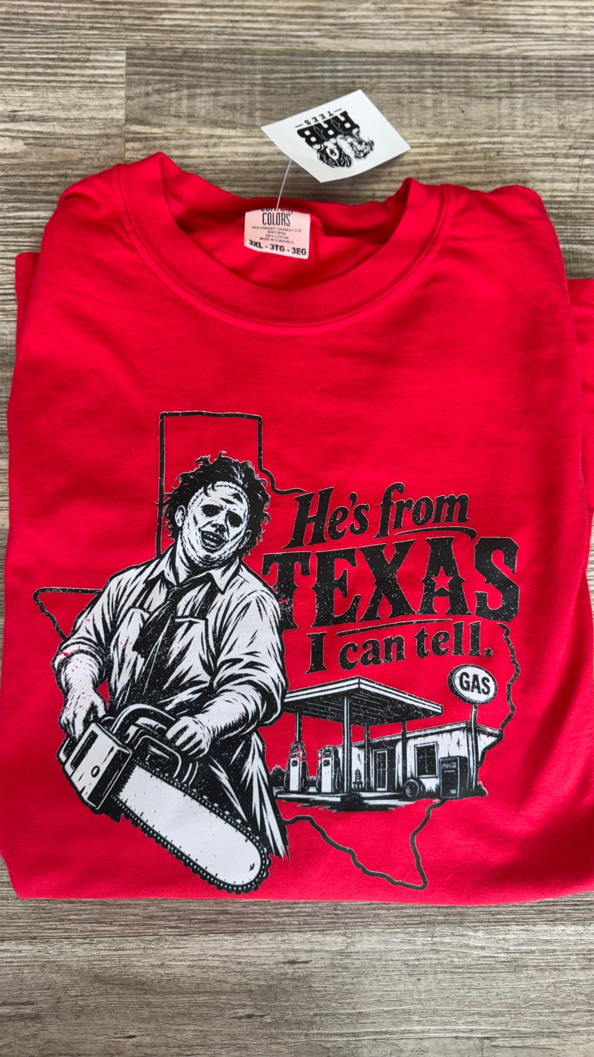 He's From Texas Red CC Graphic Tee - TSABR