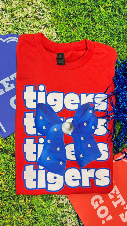 Tigers x4 With Pearl Bow Graphic Tee