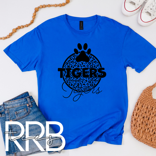Tigers Circled Cheetah Print Graphic Tee