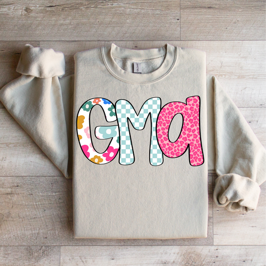 Custom Name Bright Floral Retro Graphic Tee