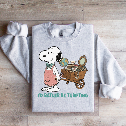Snoopy I'd Rather Be Thrifting Graphic Tee