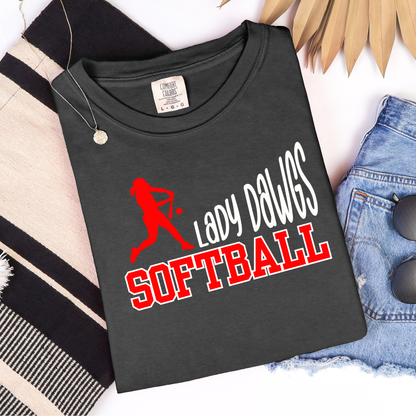 Player Swinging Baseball/Softball Custom Mascot Graphic Tee