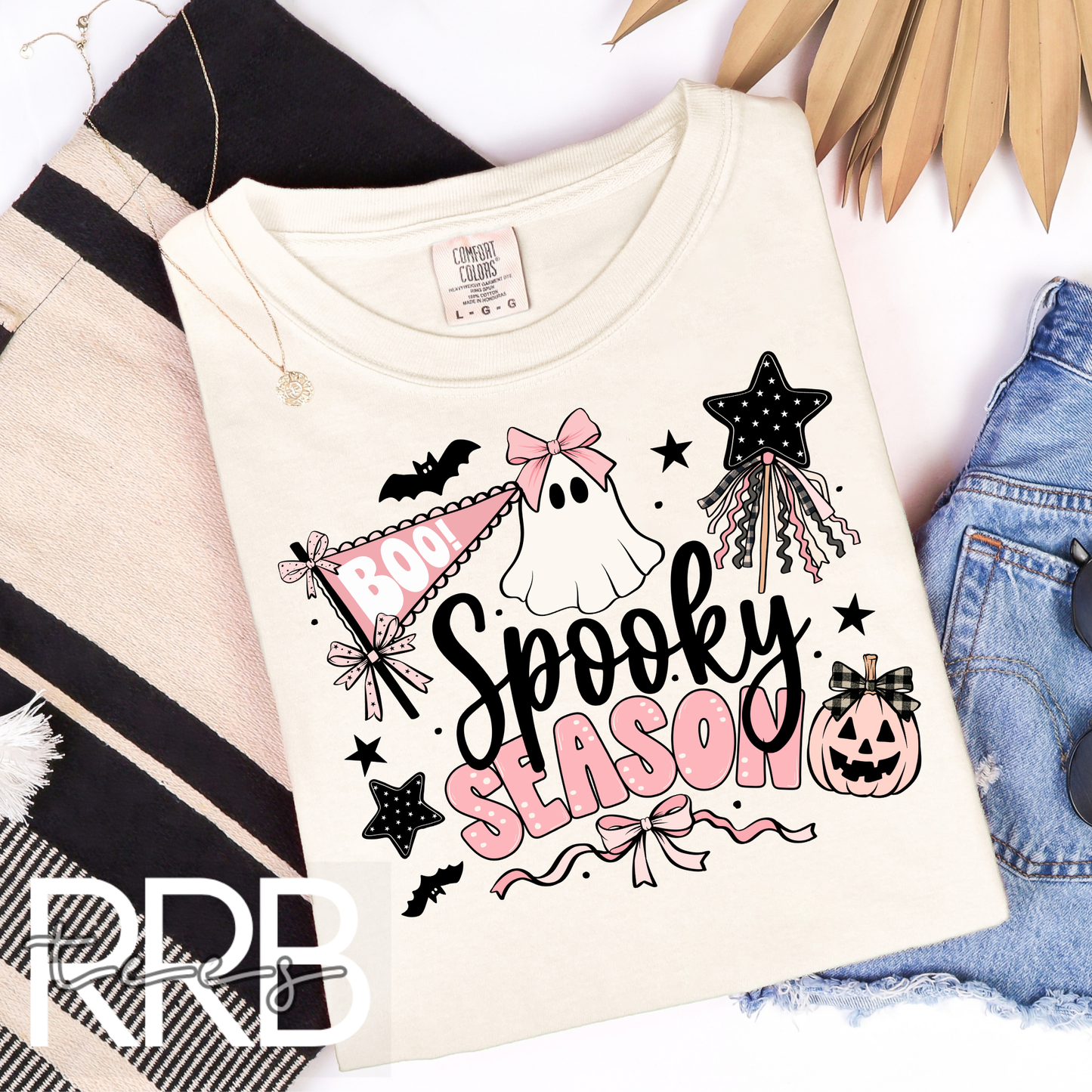 Spooky Season Pink Collage Graphic Tee