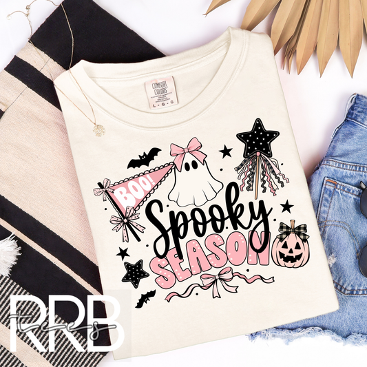 Spooky Season Pink Collage Graphic Tee