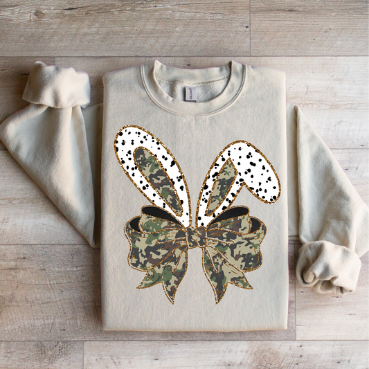 Camo + Polka Dot Bunny Ears Graphic Tee