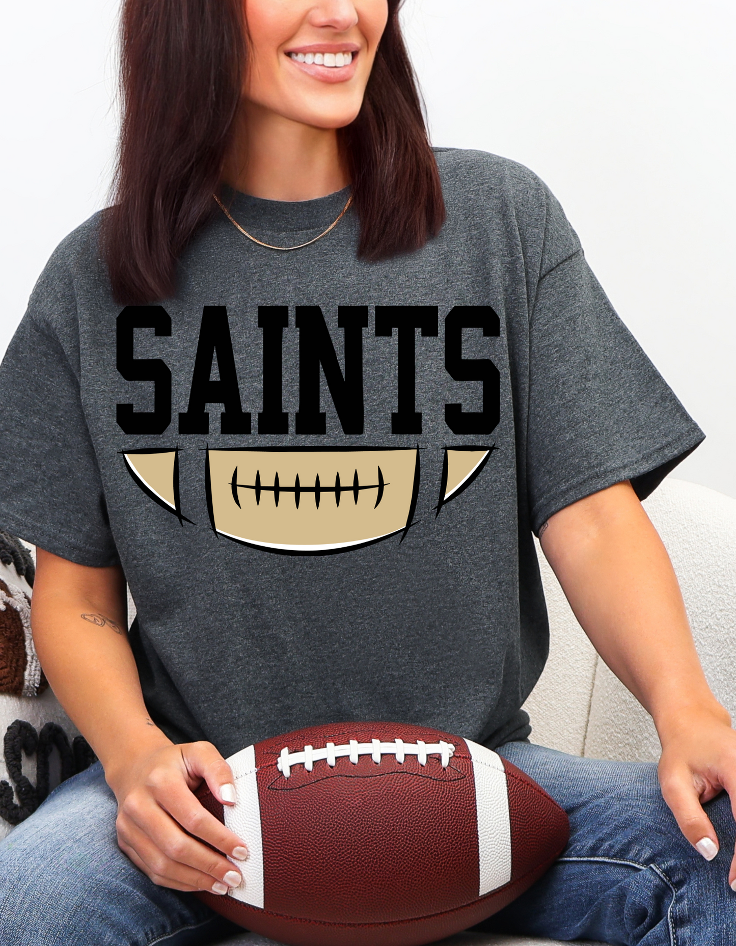 Saints Half Football Graphic Tee