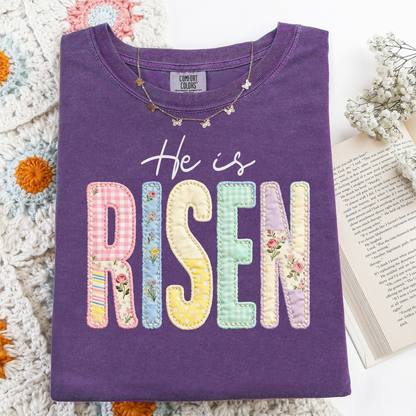 He is Risen Quilted Look Graphic Tee