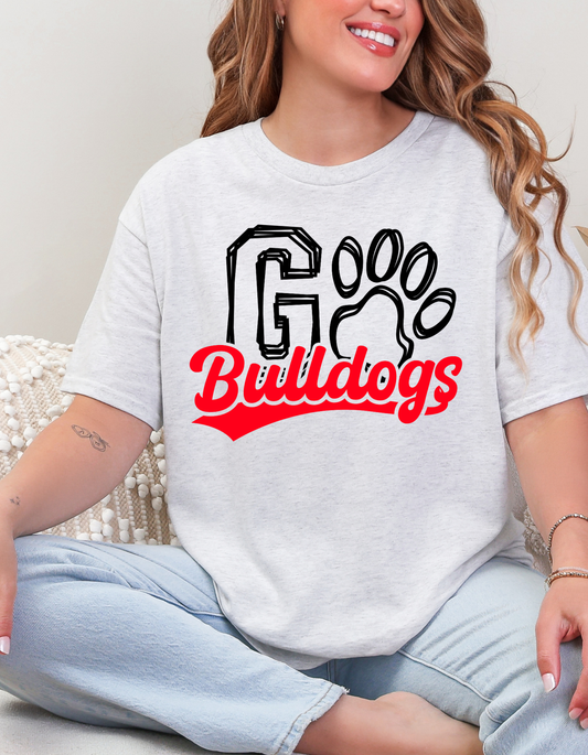Go Bulldogs Paw Graphic Tee