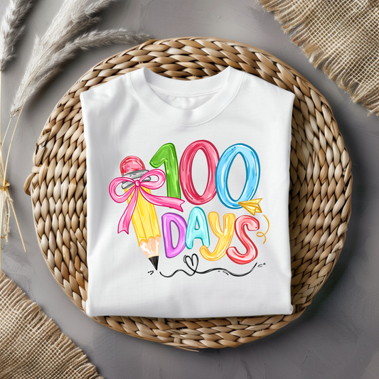 100 Days Doodle Pencil Graphic Tee
