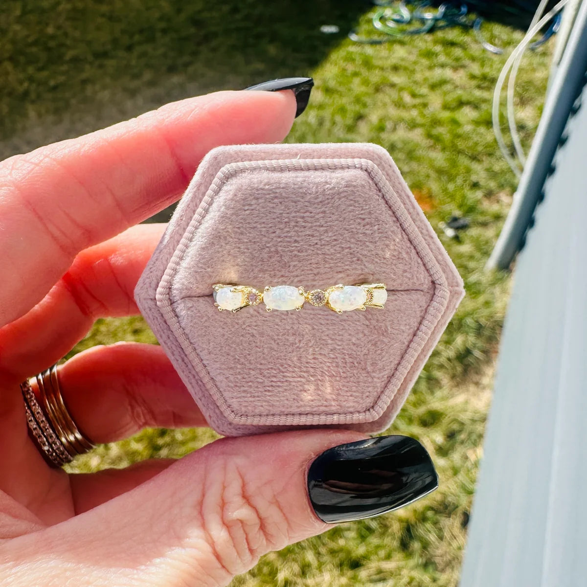Elodie Opal Eternity Band- Gold